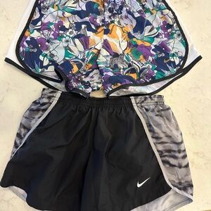 Lot of 2 Nike girls running shorts size L.